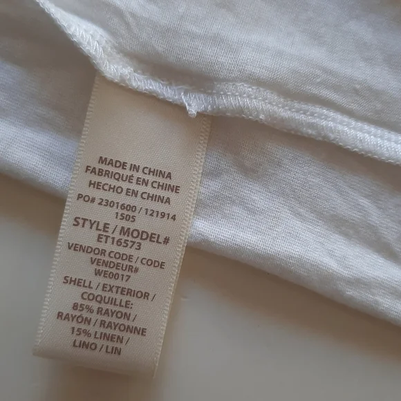 Ella Moss blue white embroidered tshirt small - Picture 5 of 11